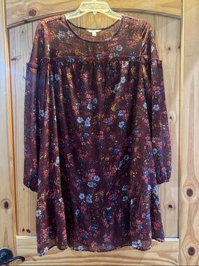 Time and Tru Sleeve Tunic Dress Large